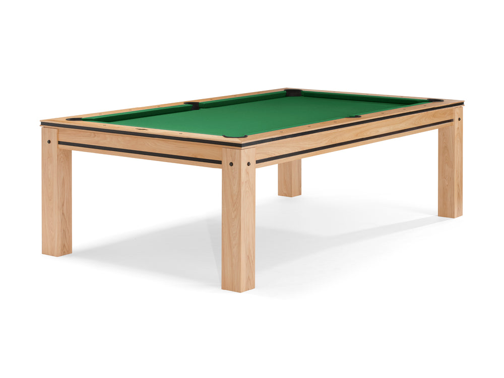 a pool table with a green cloth