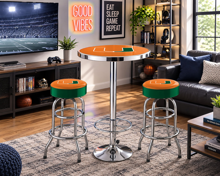 NCAA Licensed Pub Table & Two Barstool Set