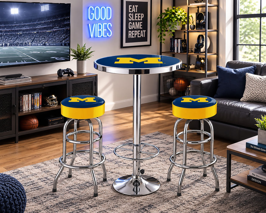 NCAA Licensed Pub Table & Two Barstool Set