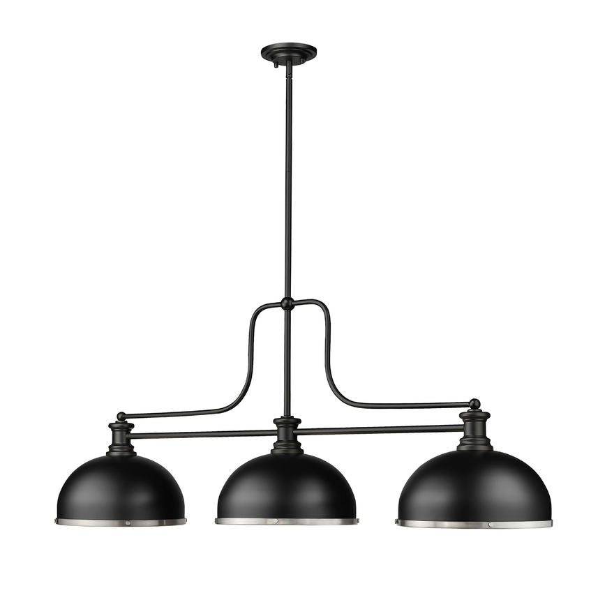 Z-Lite Melange Matte Black with Brushed Nickel Accents — Billiards