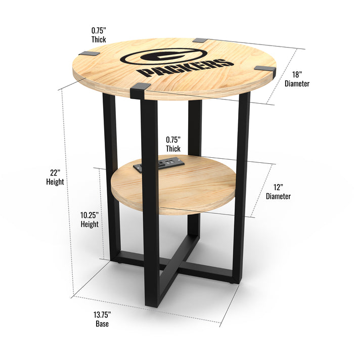 NFL Licensed Round Side Table with Charger
