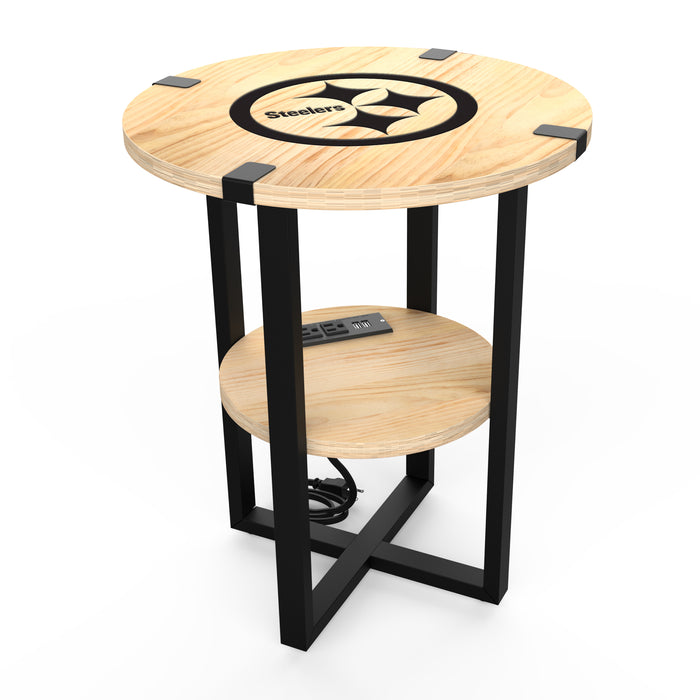 NFL Licensed Round Side Table with Charger