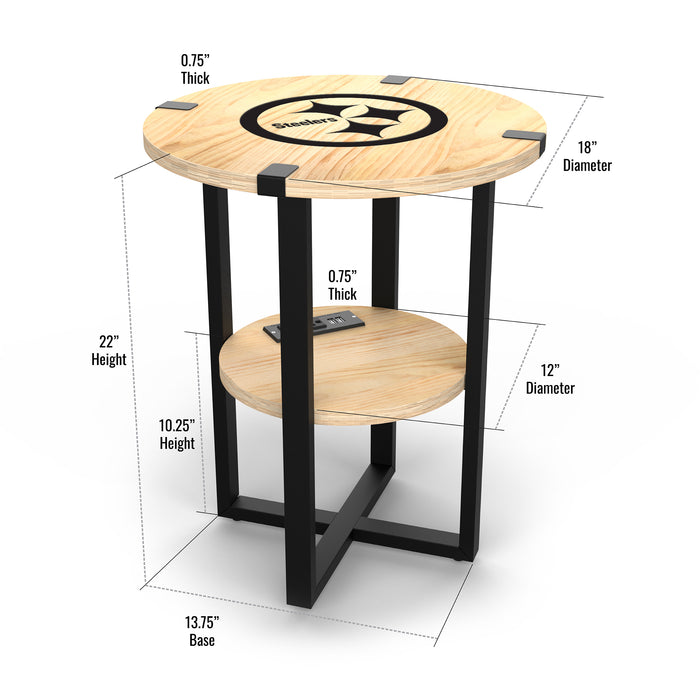 NFL Licensed Round Side Table with Charger