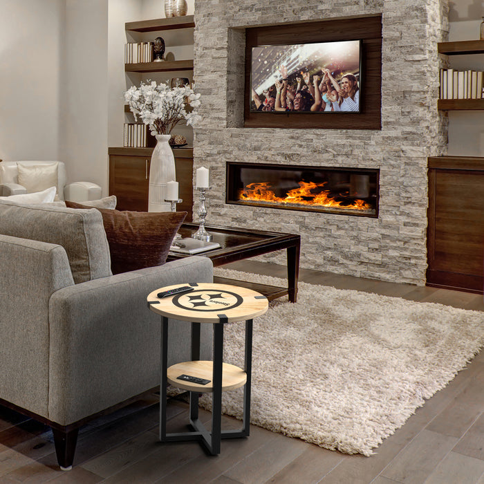 NFL Licensed Round Side Table with Charger