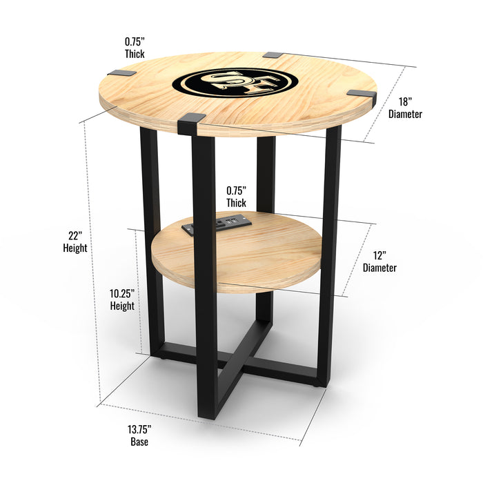 NFL Licensed Round Side Table with Charger