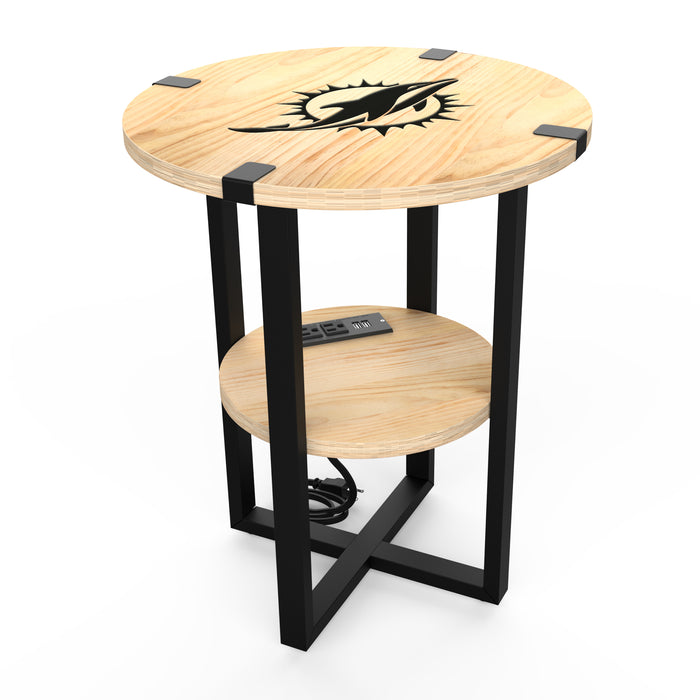 NFL Licensed Round Side Table with Charger