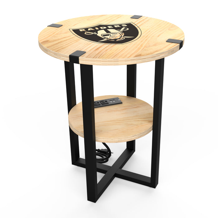 NFL Licensed Round Side Table with Charger