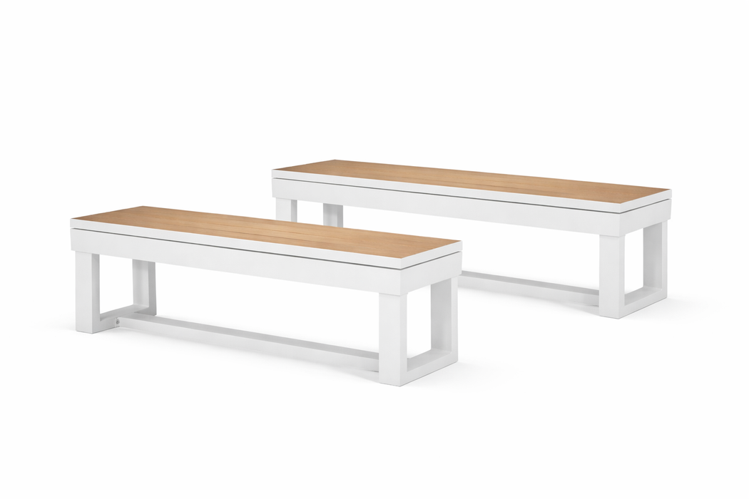 Lanai Optional Outdoor Bench Set - Pearl White