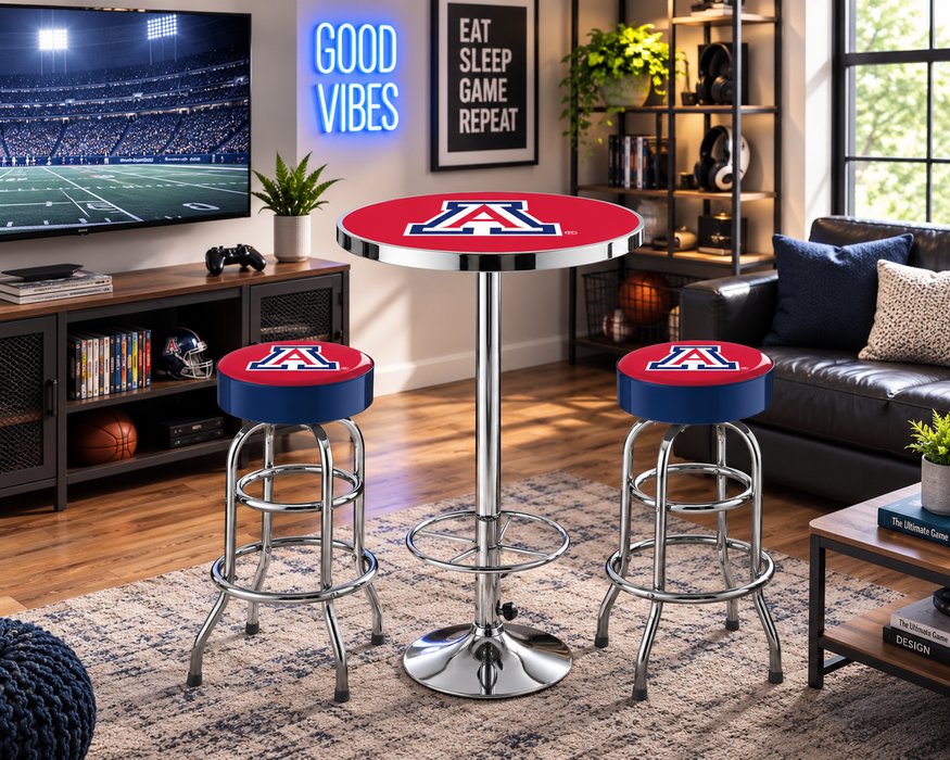 NCAA Licensed Pub Table & Two Barstool Set