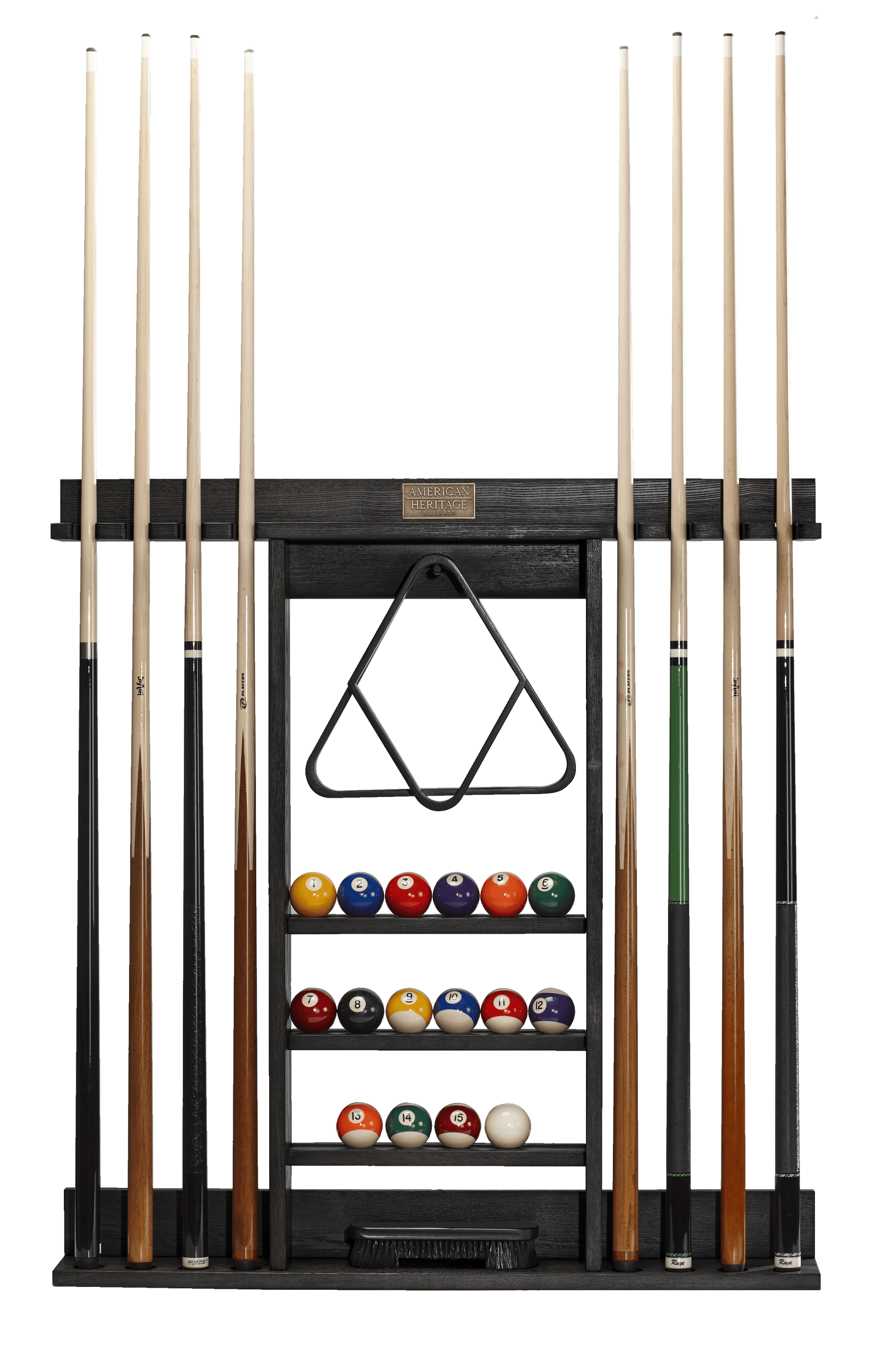 American Heritage Bluegrass 8-Cue Wall Rack — Billiards.com, Inc