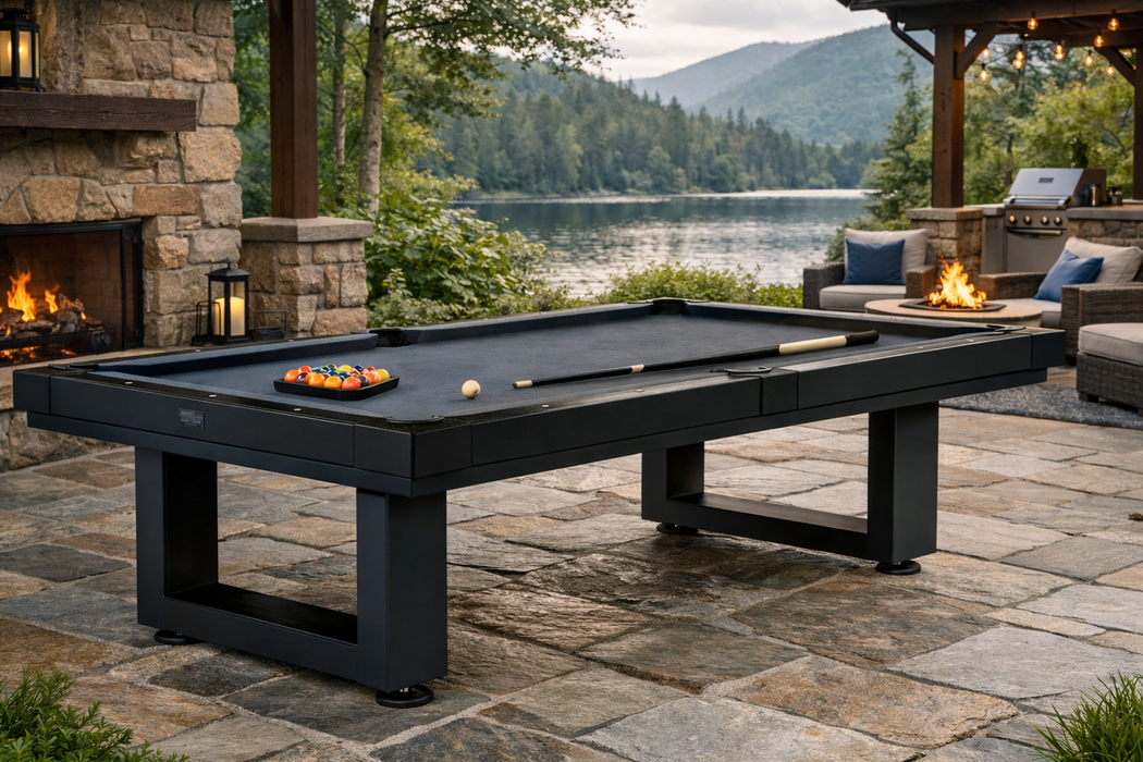 American Heritage Lanai - Obsidian Black 8' Outdoor Pool Table