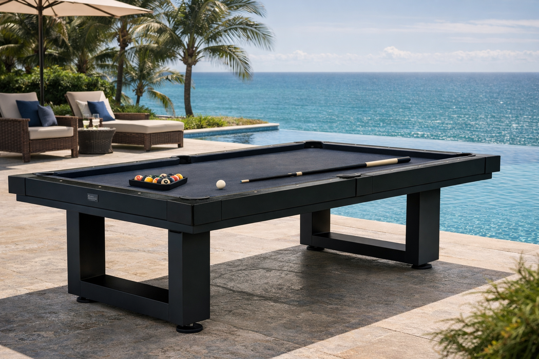 American Heritage Lanai - Obsidian Black 8' Outdoor Pool Table