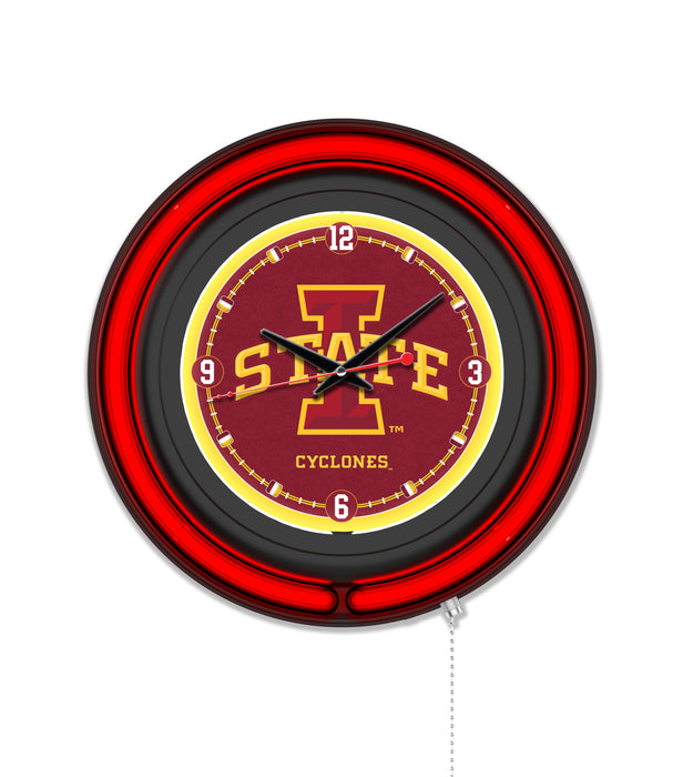 NCAA Licensed Black Case 15" Neon Clock