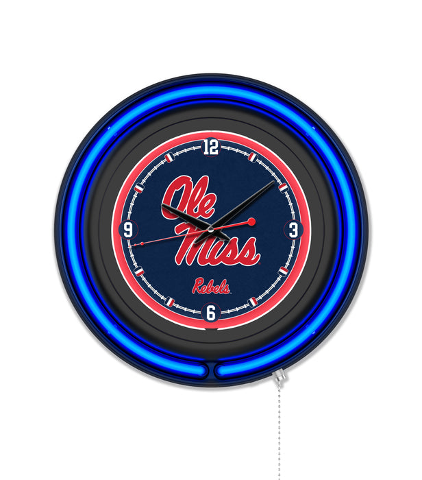 NCAA Licensed Black Case 15" Neon Clock