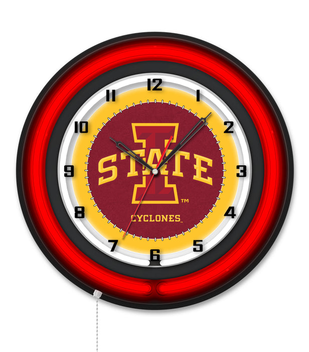 NCAA Licensed Black Case 19" Neon Clock
