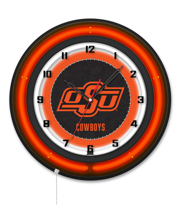 NCAA Licensed Black Case 19" Neon Clock