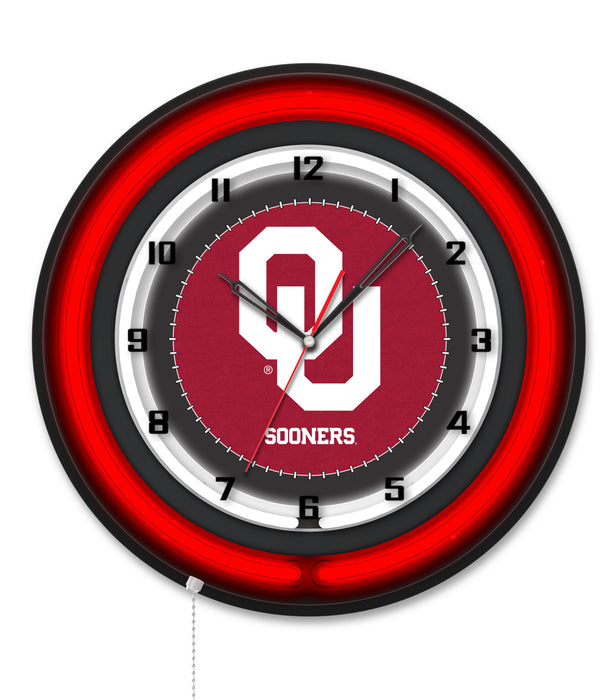 NCAA Licensed Black Case 19" Neon Clock