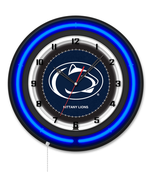NCAA Licensed Black Case 19" Neon Clock