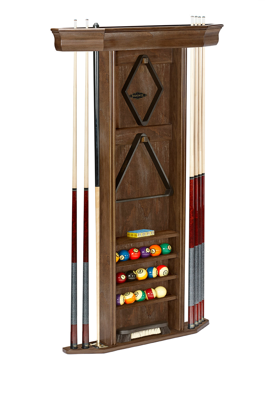 Billards Graphics Rack Brunswick Heritage Wall Rack — Billiards.com, Inc
