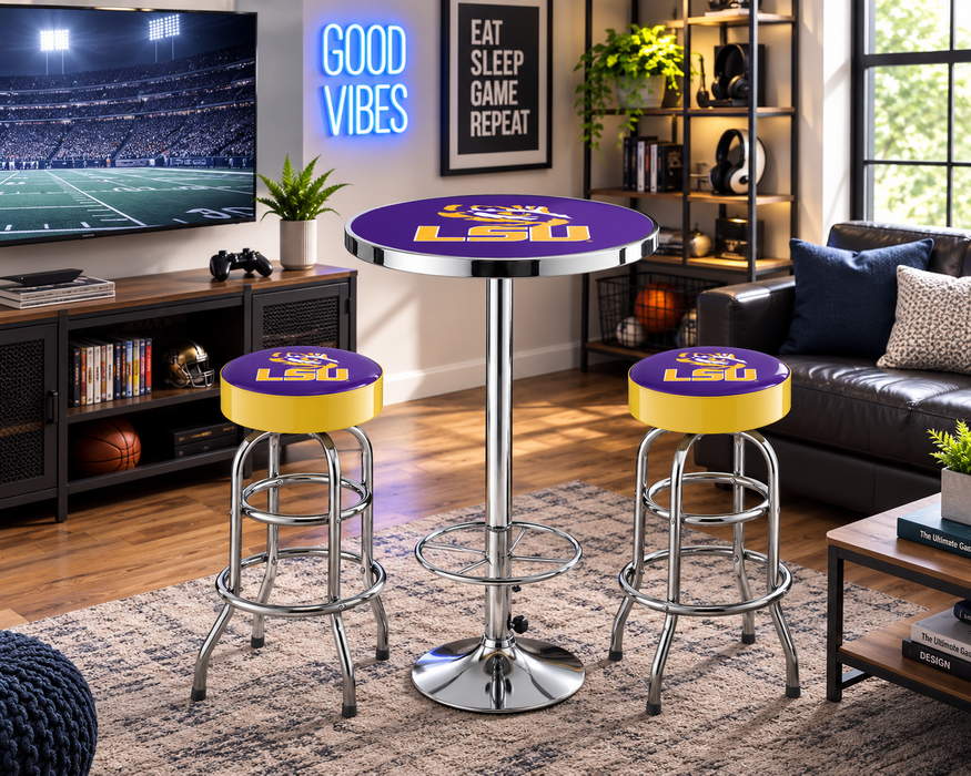 NCAA Licensed Pub Table & Two Barstool Set