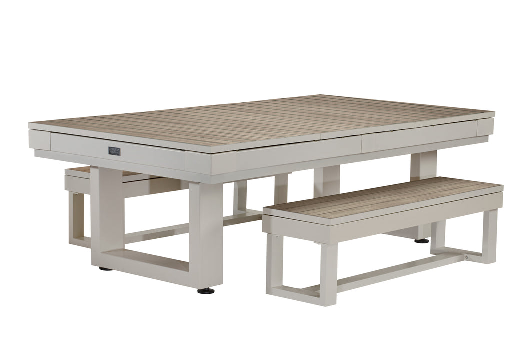 Lanai Optional Outdoor Top and Bench Combo - Oyster Grey