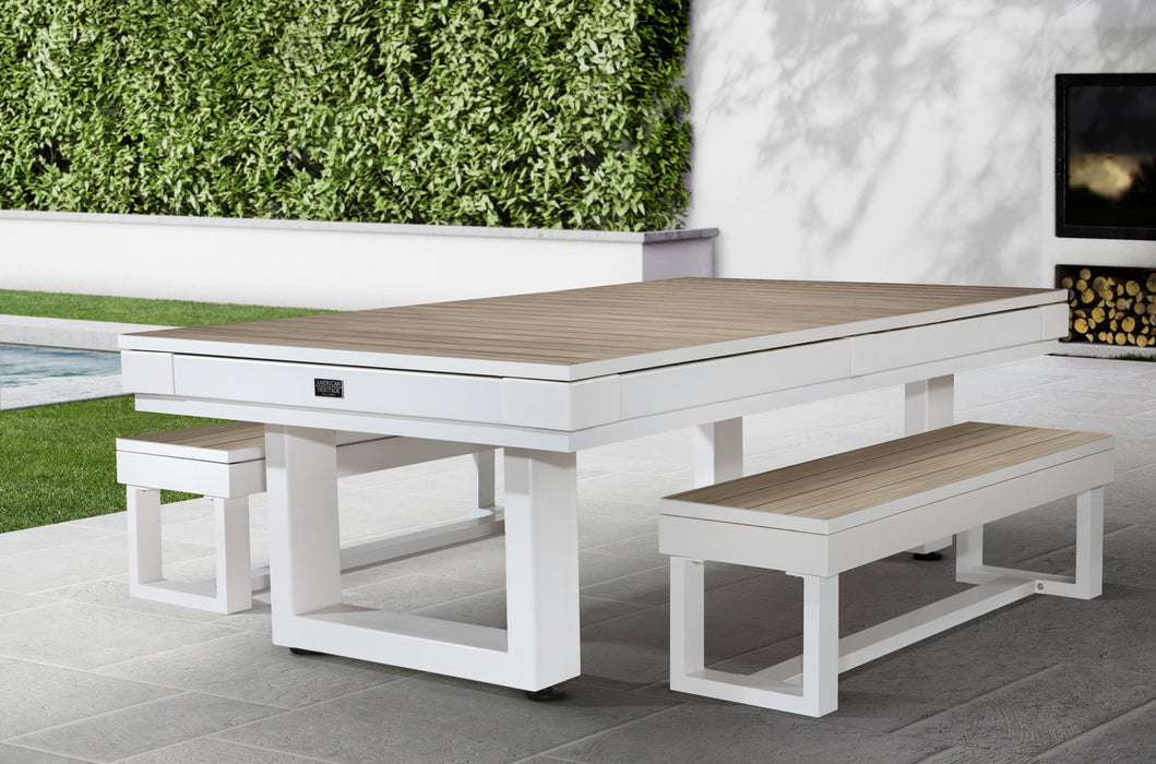 Lanai Optional Outdoor Top and Bench Combo - Pearl White