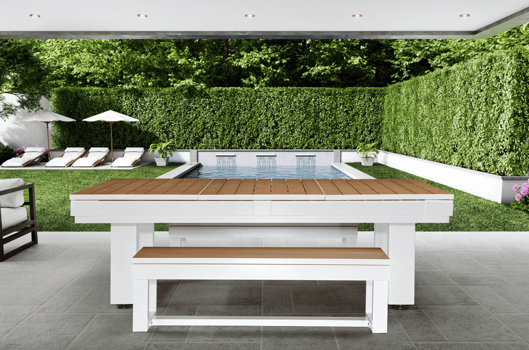 American Heritage Lanai - Pearl White 8' Outdoor Pool Table
