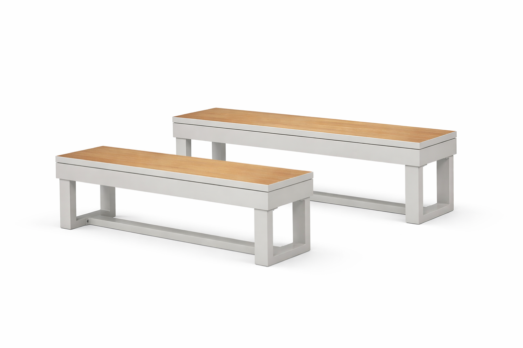Lanai Optional Outdoor Bench Set - Oyster Grey