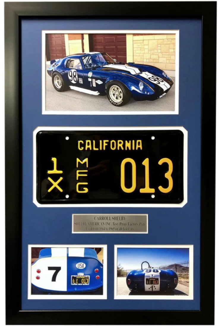 Carroll Shelby Framed Movie Prop Plate Ford vs Ferrari COBRA
