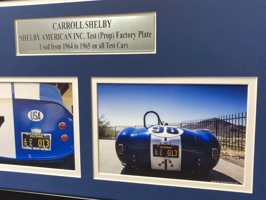 Carroll Shelby Framed Movie Prop Plate Ford vs Ferrari COBRA