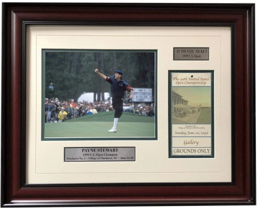 Payne Stewart Framed Authentic 1999 U.S. Open Ticket Collage COA Golf PGA US