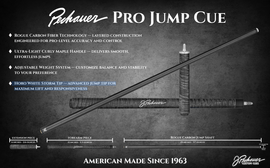 J. Pechauer Pro Jump Cue w/ Rogue Carbon