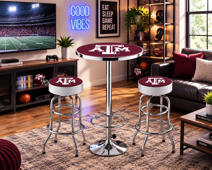 NCAA Licensed Pub Table & Two Barstool Set