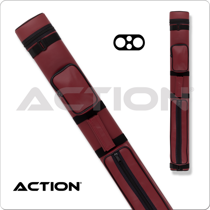 Action AC22 2x2 Hard Cue Case - Burgundy