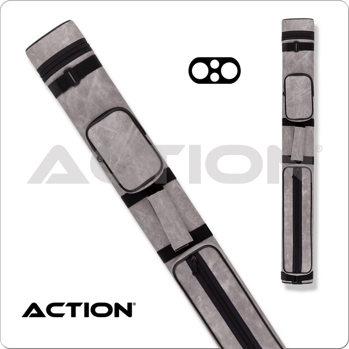 Action AC22 2x2 Hard Cue Case - Light Grey