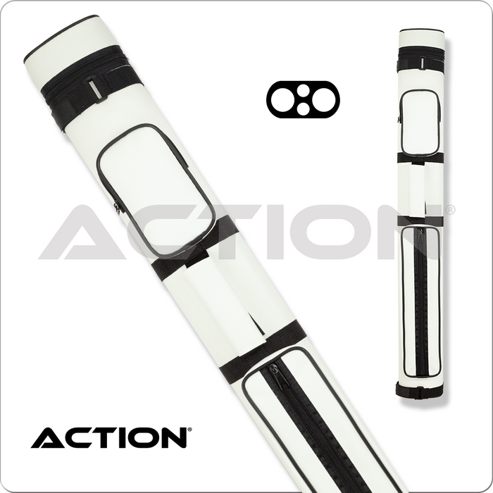 Action AC22 2x2 Hard Cue Case - White