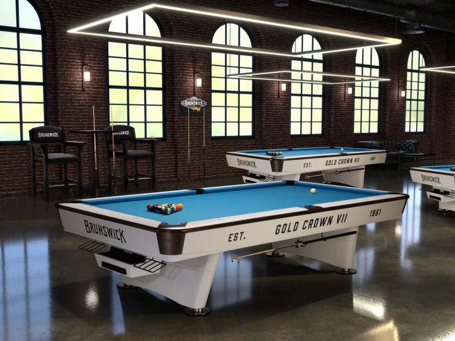 Gold Crown VII 9' Pool Table - Modern White