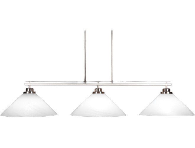 Toltec Lighting Odyssey 3-Light with White Marble Glass Shades