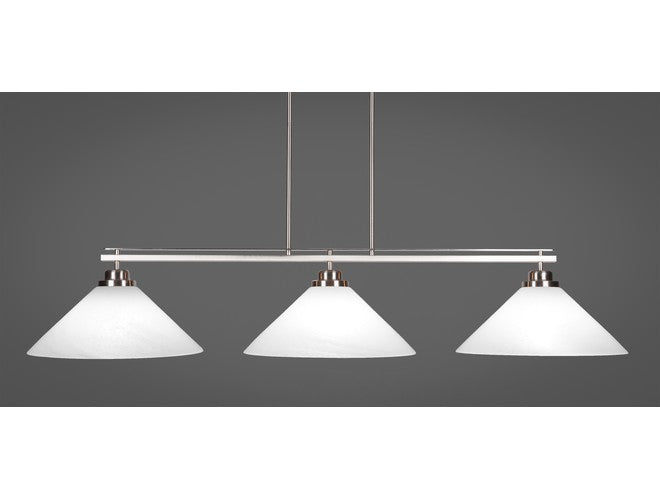 Toltec Lighting Odyssey 3-Light with White Marble Glass Shades