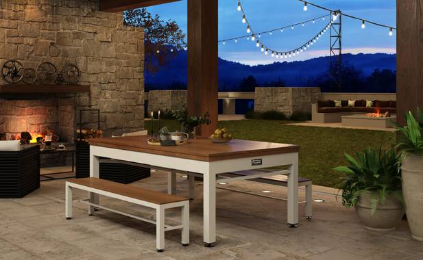 Spencer Marston Newport 3 in 1 Outdoor Dining, Ping Pong, and Pool Table
